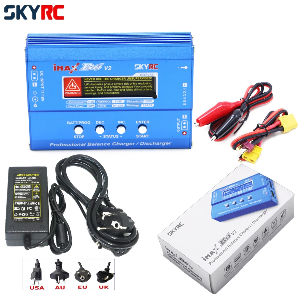 Оригинальное зарядное устройство SKYRC iMAX B6AC V2 50 Вт Lipo RC Dis для вертолета