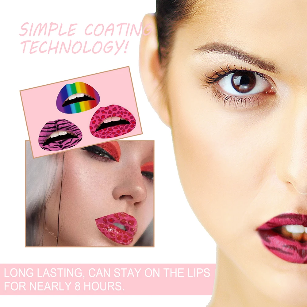 Наклейки для губ мгновенный рисунок 3 шт. | Красота и здоровье