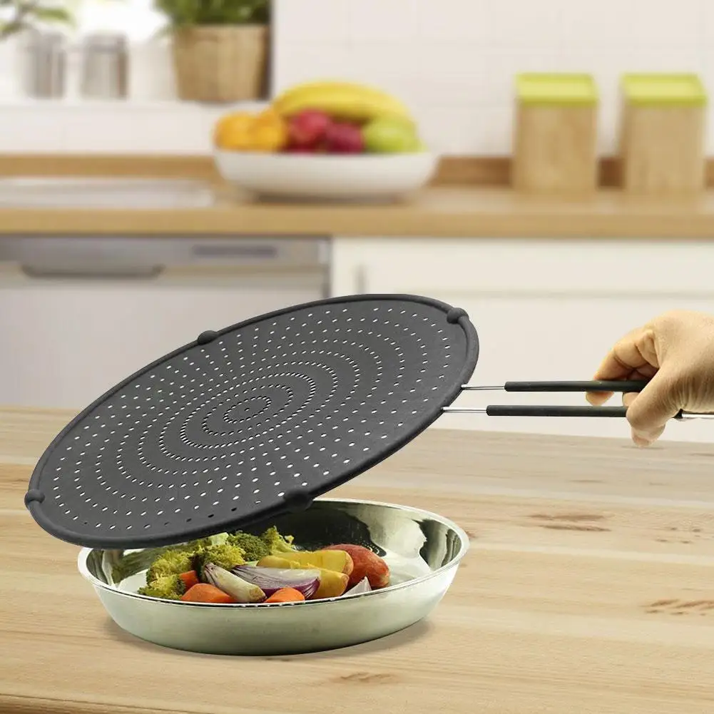 Silicone Splatter Screen Guard Nonstick Oil Grease Pan Lid for Frying Skillet Cooking #SW | Дом и сад