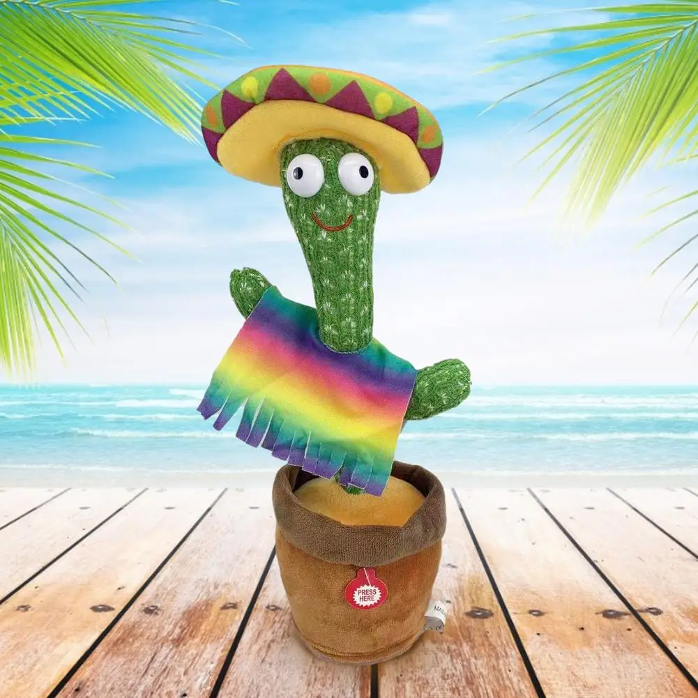 

Cactus Plush Toy Plushie Cute Kawaii Soft Plants Dancing Singing English Songs Lighting For Baby Kids Funny Toys