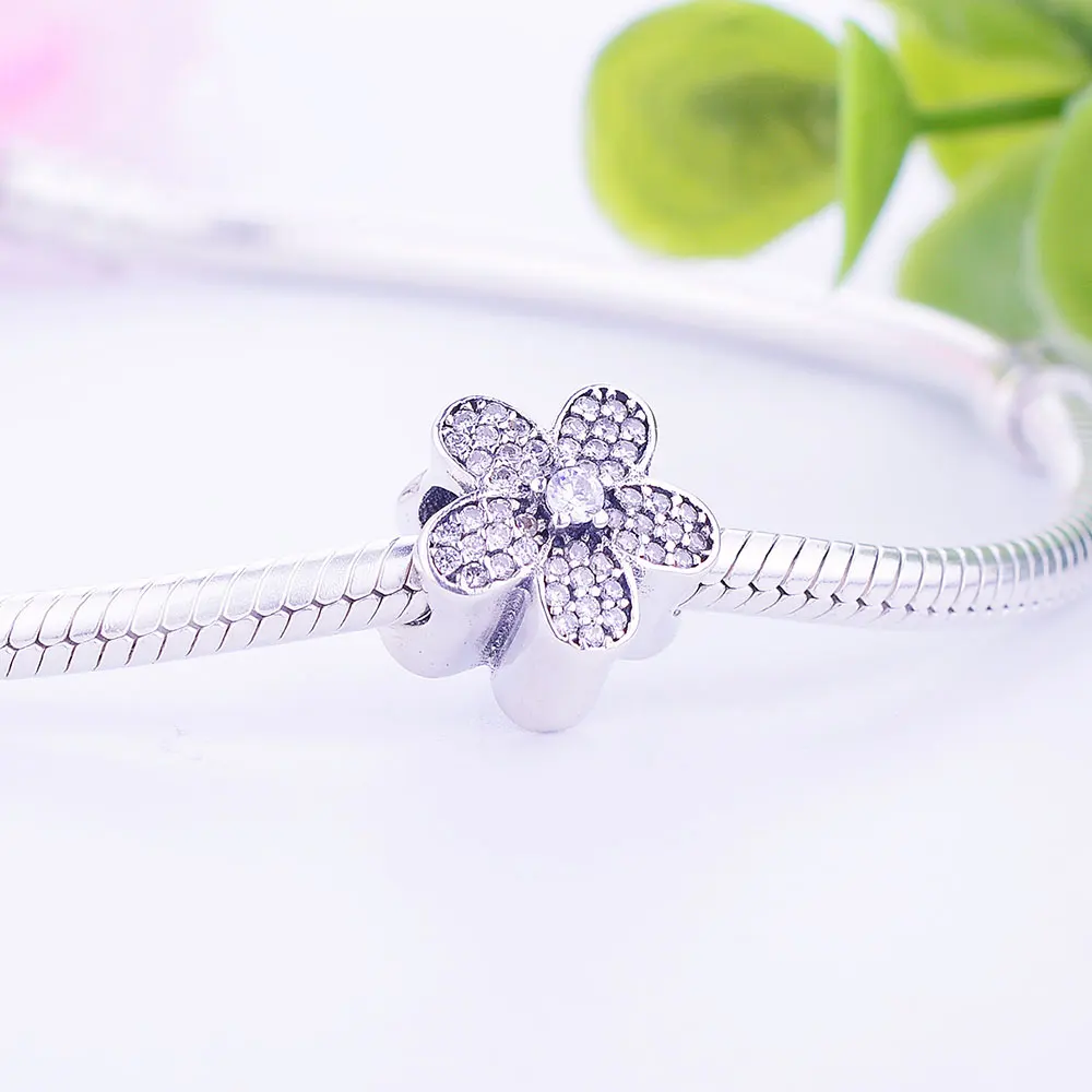 Оптовая цена 2021 летние 925 великолепные браслеты из стерлингового серебра CZ Дейзи