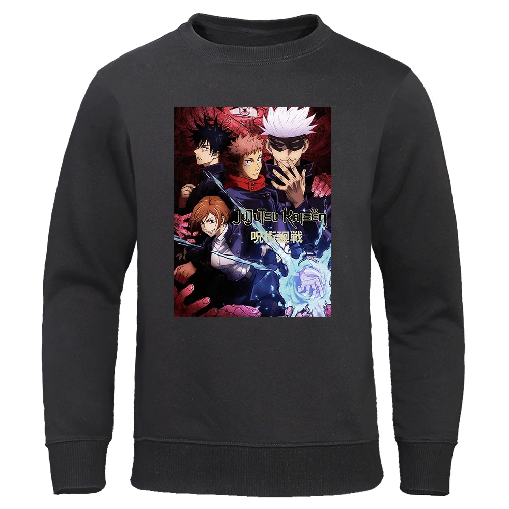 Толстовка мужская с капюшоном флисовый свитшот в стиле аниме теплая кофта