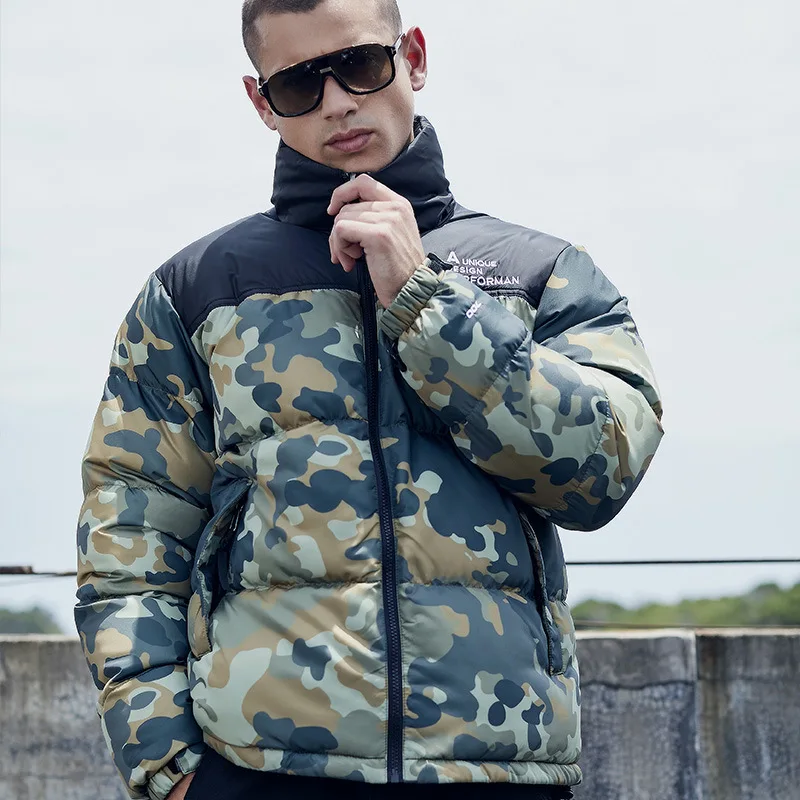 

Warm lining Hooded Winter Puffer Jacket Men Cotton Padded Quilted Camo Printed Jacket Thick Outerwear Overcoat Outdoor 3XL