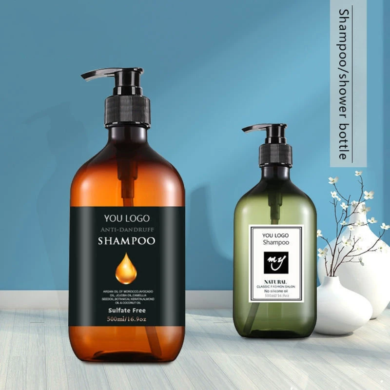 

2X17 унций/500 мл бутылочки с насосом, пустые пластиковые бутылочки с насосом для лосьона, многоразовый дозатор косметические контейнеры для л...