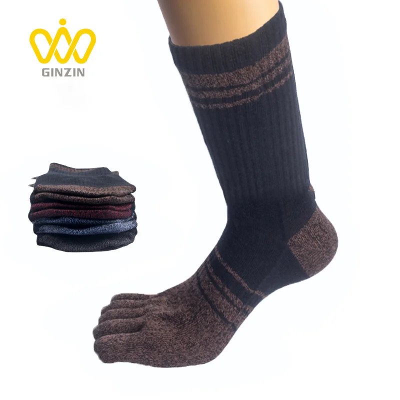 

1 Pair Men Cotton Long Tube Five-finger Socks Japanese Style Breathable Sweat-absorbent Deodorant Five-toe Socks Male MKB005