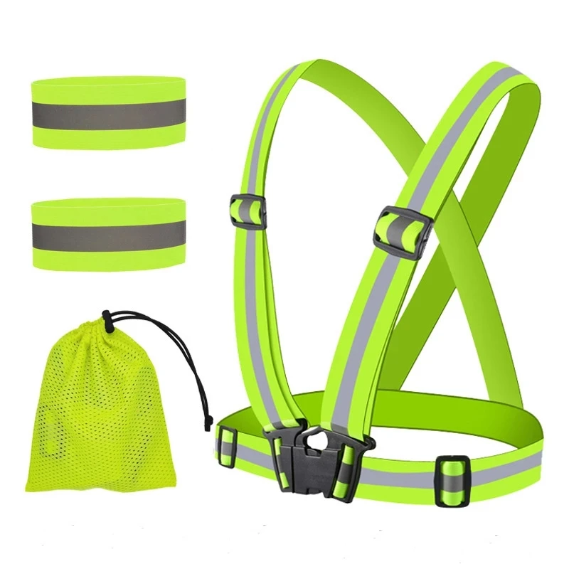 

Highlight Reflective Straps Night Work Security Running Cycling Safety Reflective Vest High Visibility Reflective Safety Jacket