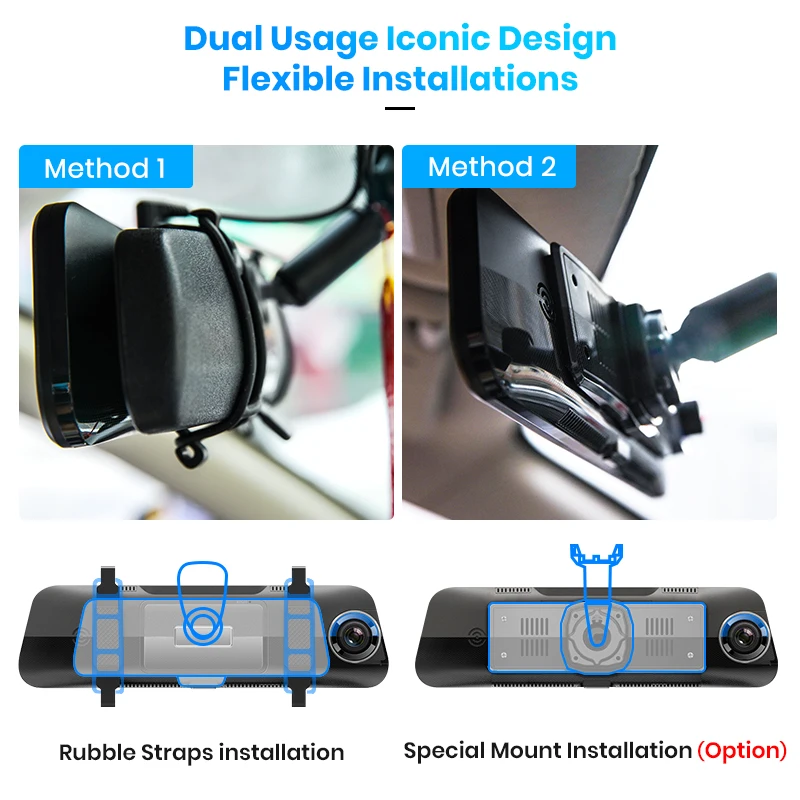 Junsun Автомобильный видеорегистратор Камера парковочный сенсор 10 &quotэкран