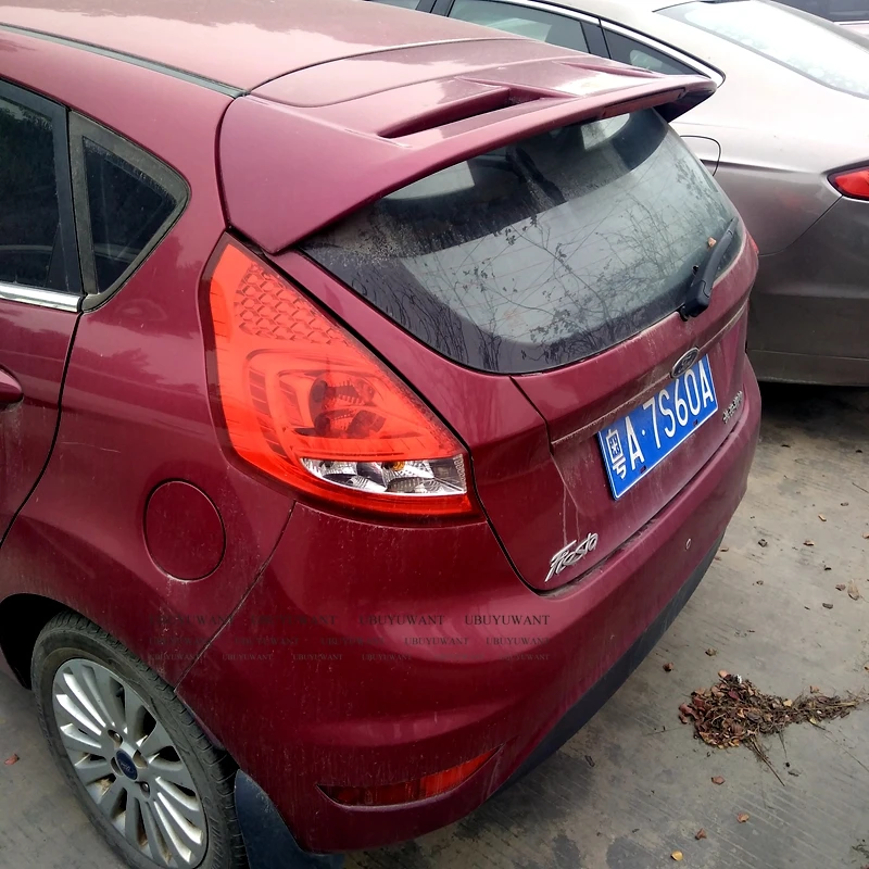 Спойлер для Ford Fiesta 2009 2010 2011 2012 2013 Высококачественный неблестящий праймер цвет ABS