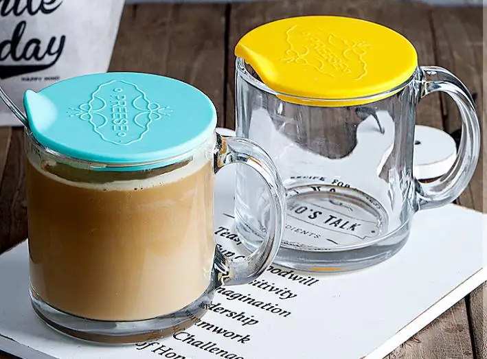 Стеклянная кружка с двойными стенками крышка для кофе маленькая милая Корейская