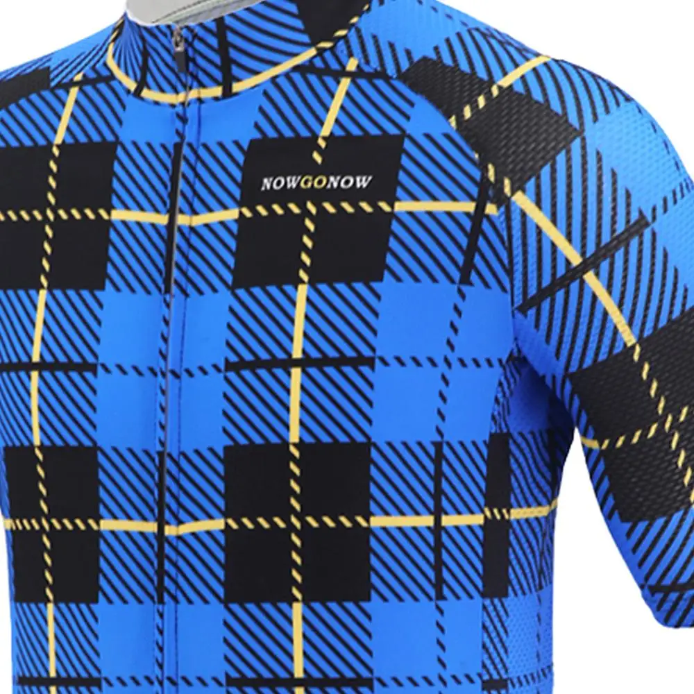 Синие комплекты для джентльменов велосипедная Джерси мужские летние топы одежда