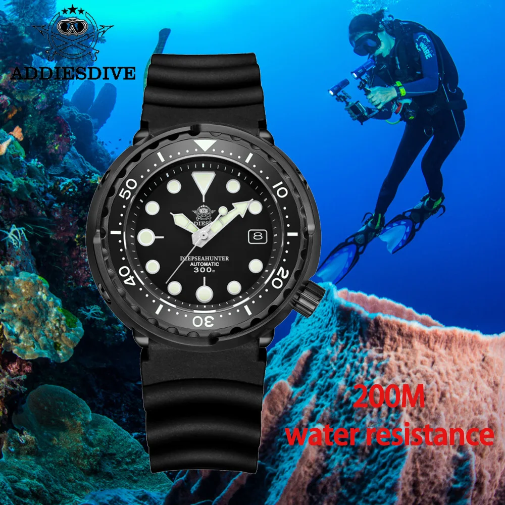 

Новинка, механические наручные часы Addies Dive 300 м для дайвинга, роскошное сапфировое стекло NH35 Move men t автоматические мужские часы из нержавеющ...