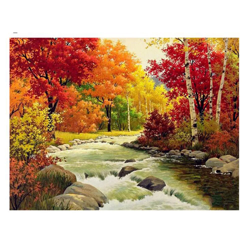 

Полноразмерная/круглая Алмазная 5D картина Dpsupr «сделай сам», вышивка крестиком «Осенний пейзаж», 3D вышивка, мозаика, домашний декор, подарок