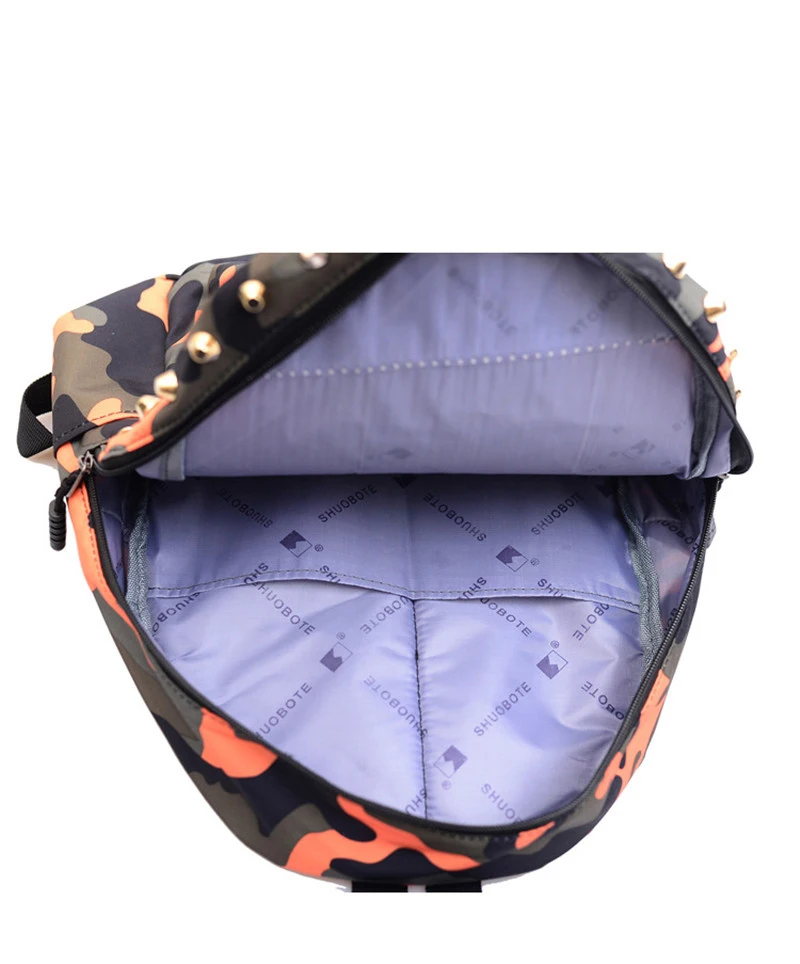 Rucksack Backpack Children School Bag Rivets Camouflage Backpack Women Fashion Cute Baby Toddler Casual Mochila