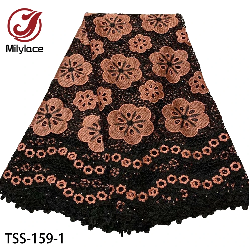 

Milylace African Cord Lace Fabric 2020 High Quality Guipure Lace Water Soluble Lace for Nigerian Party TSS-159