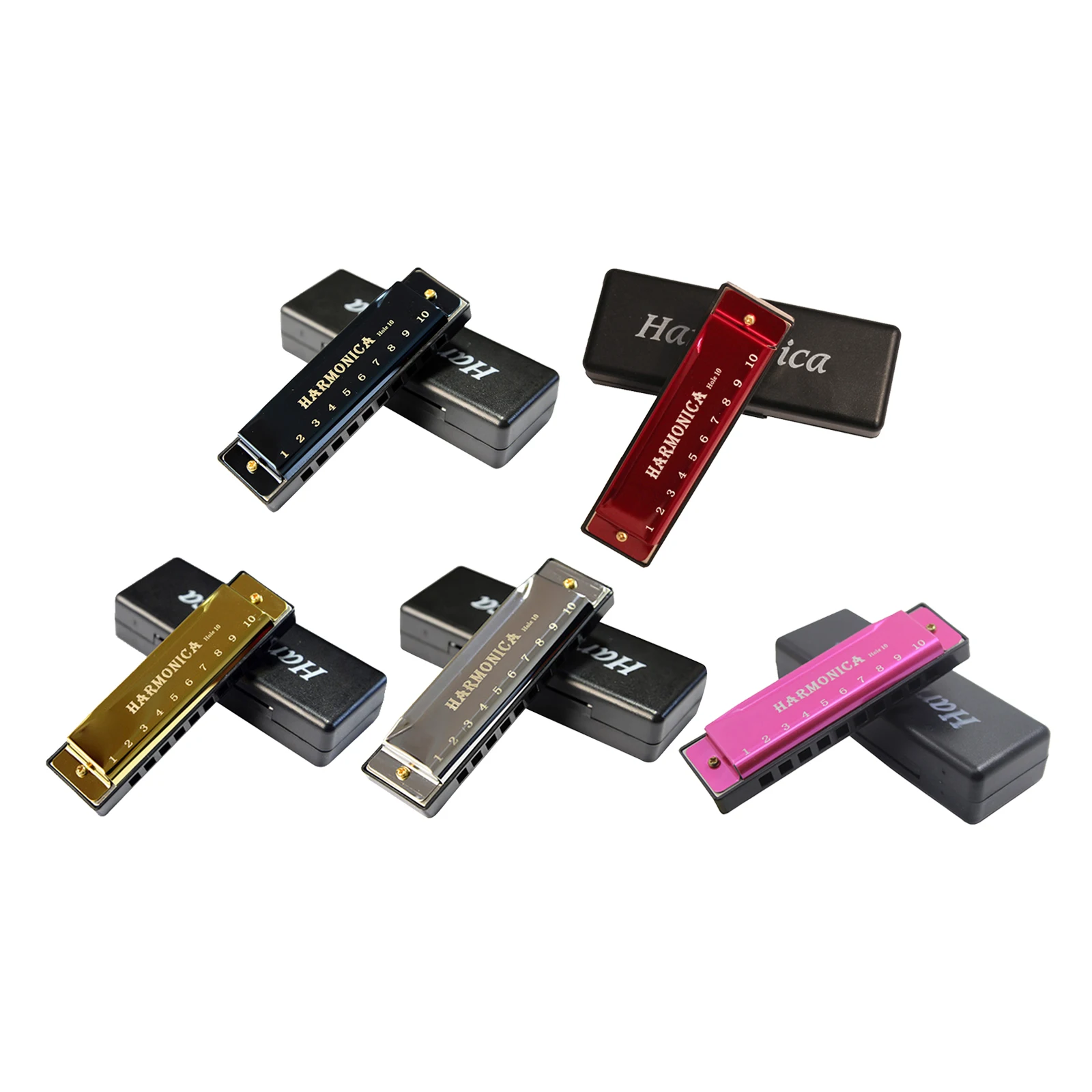 

Музыкальный инструмент гармоника с 10 отверстиями, с чехлом