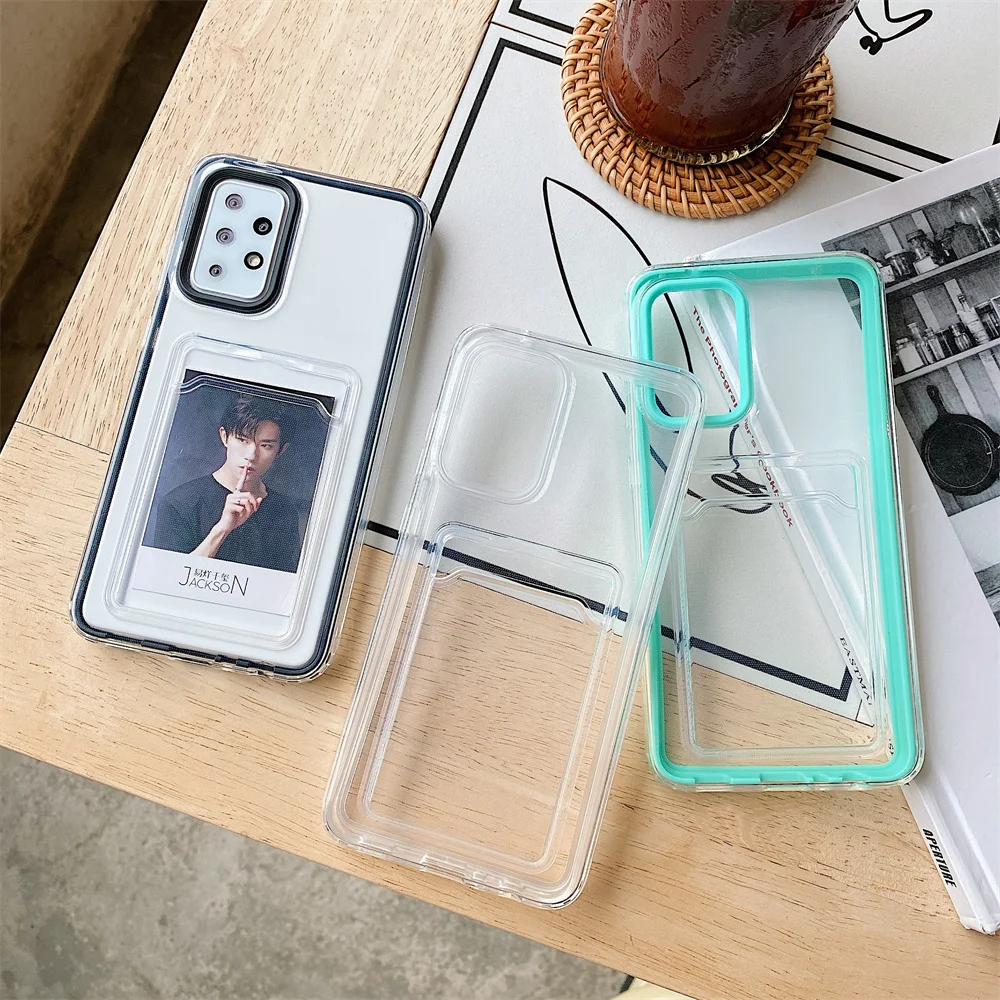 

P40 Pro Etui Transparent Shockproof Case for Huawei Mate 40 30 Nova 8 Fashion Soft TPU Phone Cover With Card Holder Bumper Coque