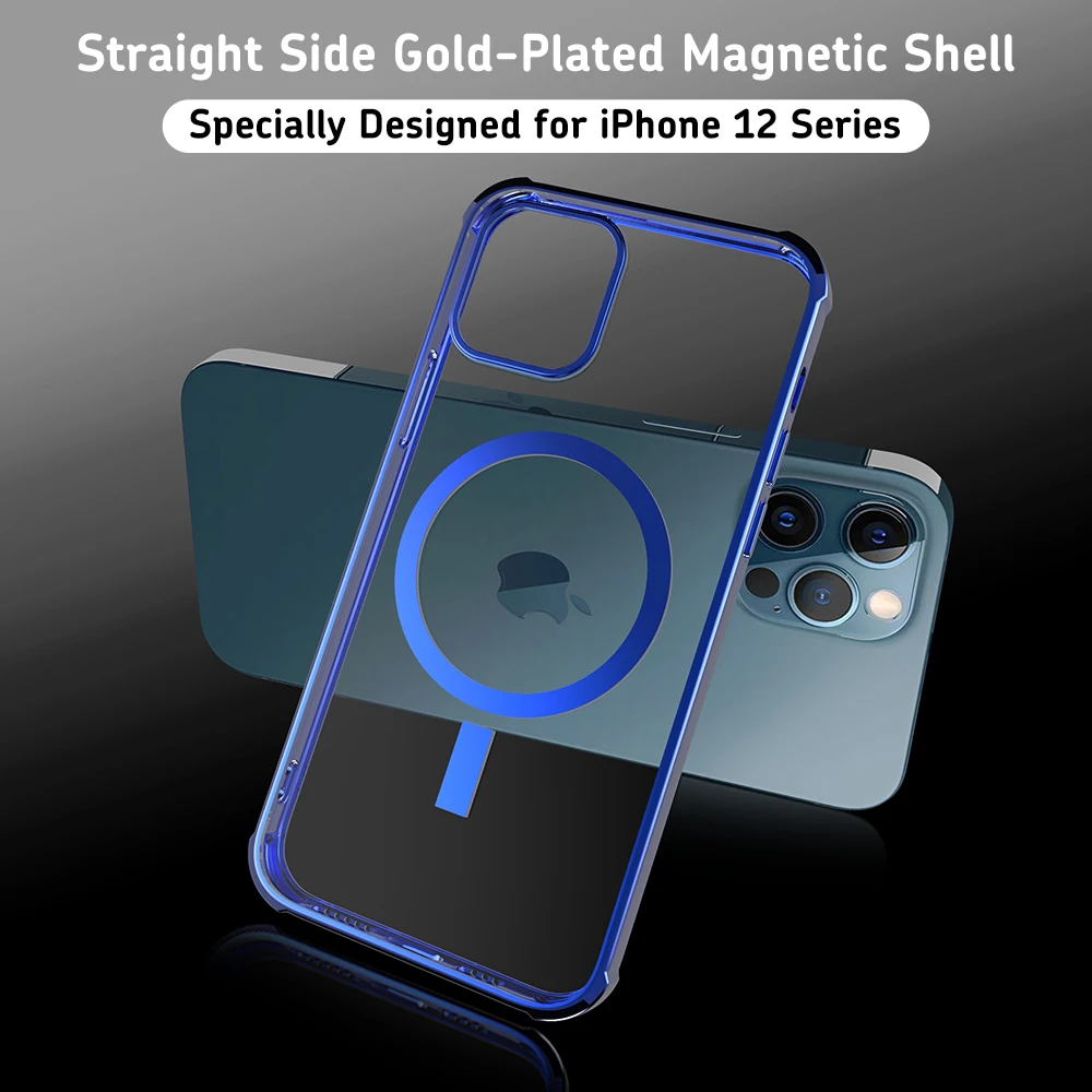 

Magnectic Case For iPhone 12 Mini Pro Pro Max Case For Magsafe Fast Wireless Charging magnet Shockproof Transparent Case