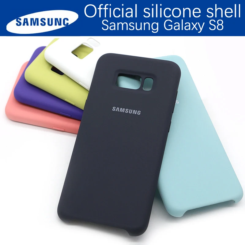 Оригинальный samsung Galaxy S8 жидкий силиконовый чехол шелковистый мягкий сенсорный