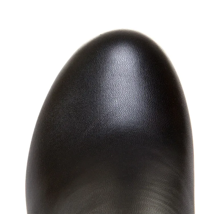 Сапоги большого размера из кроличьей шерсти на высоком каблуке теплые плюшевые