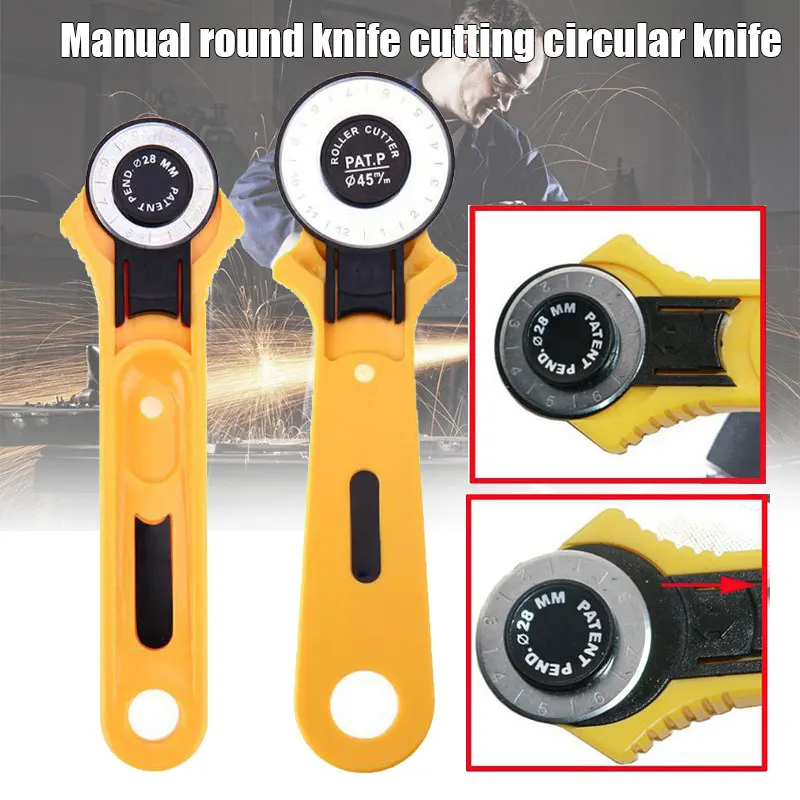 

Round Manual Wheel Cutter Scissors Rotary Multifunctional Cloth Plasic Roller Cutter MJJ88