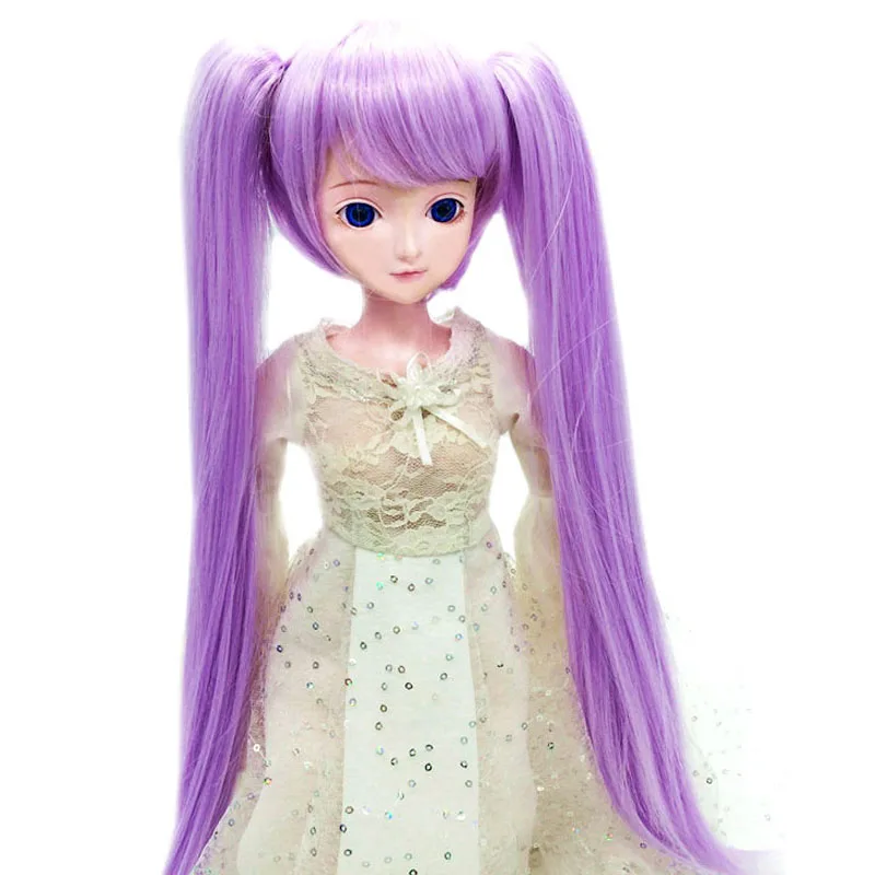 

Новое поступление, высокая температура, BJD, парик для куклы 1/3 1/4 1/6 1/8 Bjd SD, милый парик, волосы, челка, зажим для тигра, двойной конский хвост, аниме парик