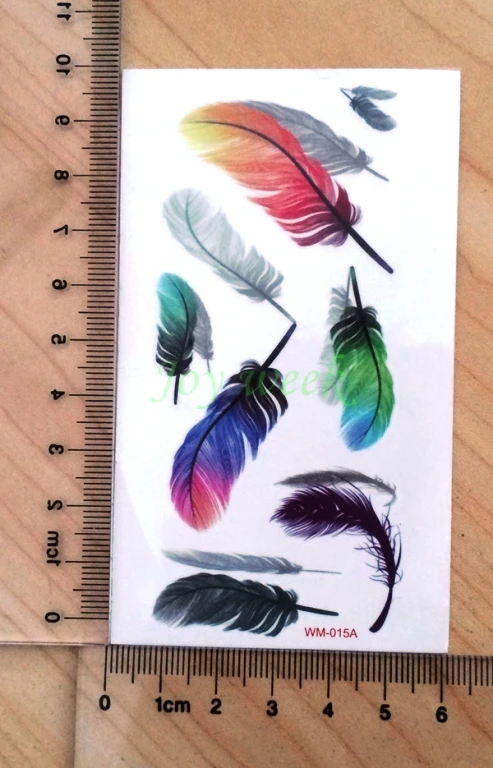 Водонепроницаемые временные тату наклейки на тело искусство 3D цветные перья