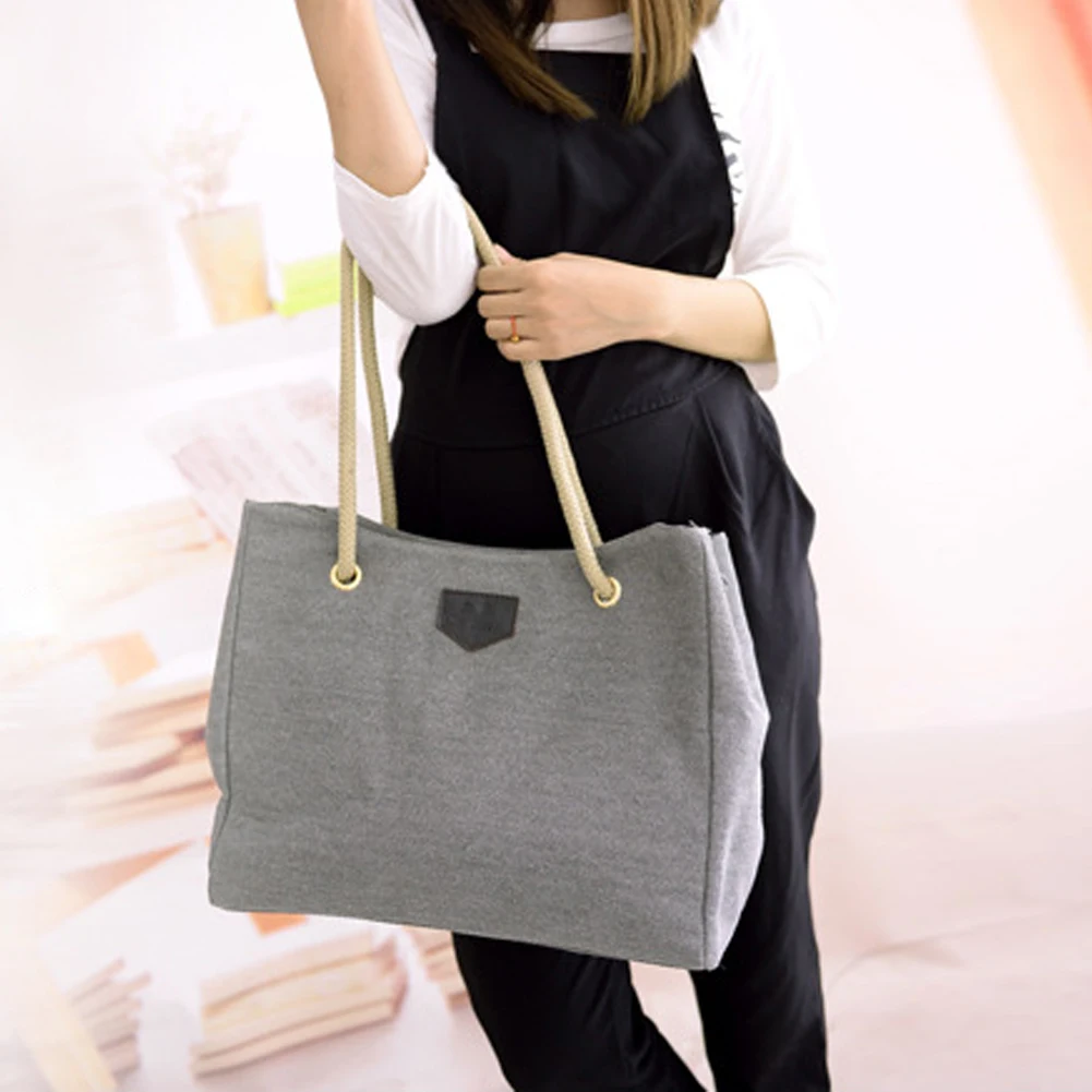 

Women Canvas Handbag High capacity fashion Shoulder Purse solid color wild Crossbody Tote Bag Messenger Women Canvas Satchel