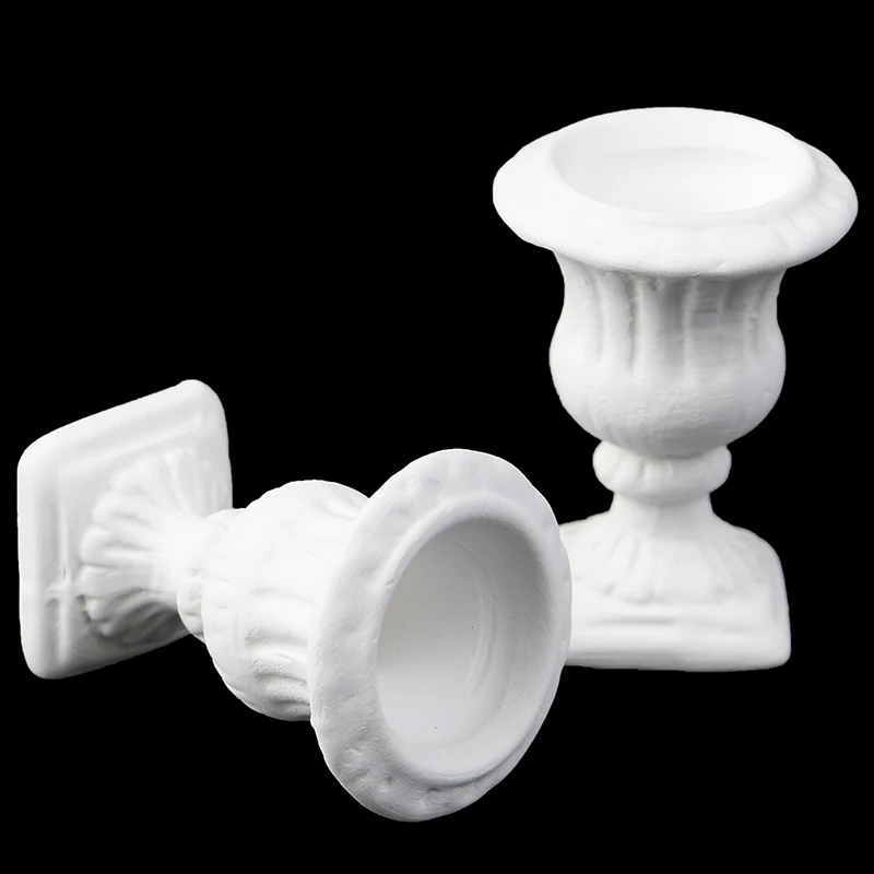 

2pcs White Flower Pot Child Puzzle Doll House Miniature 1:12 Model Miniature Dollhouse Furniture DIY Garden Exterior Decoration