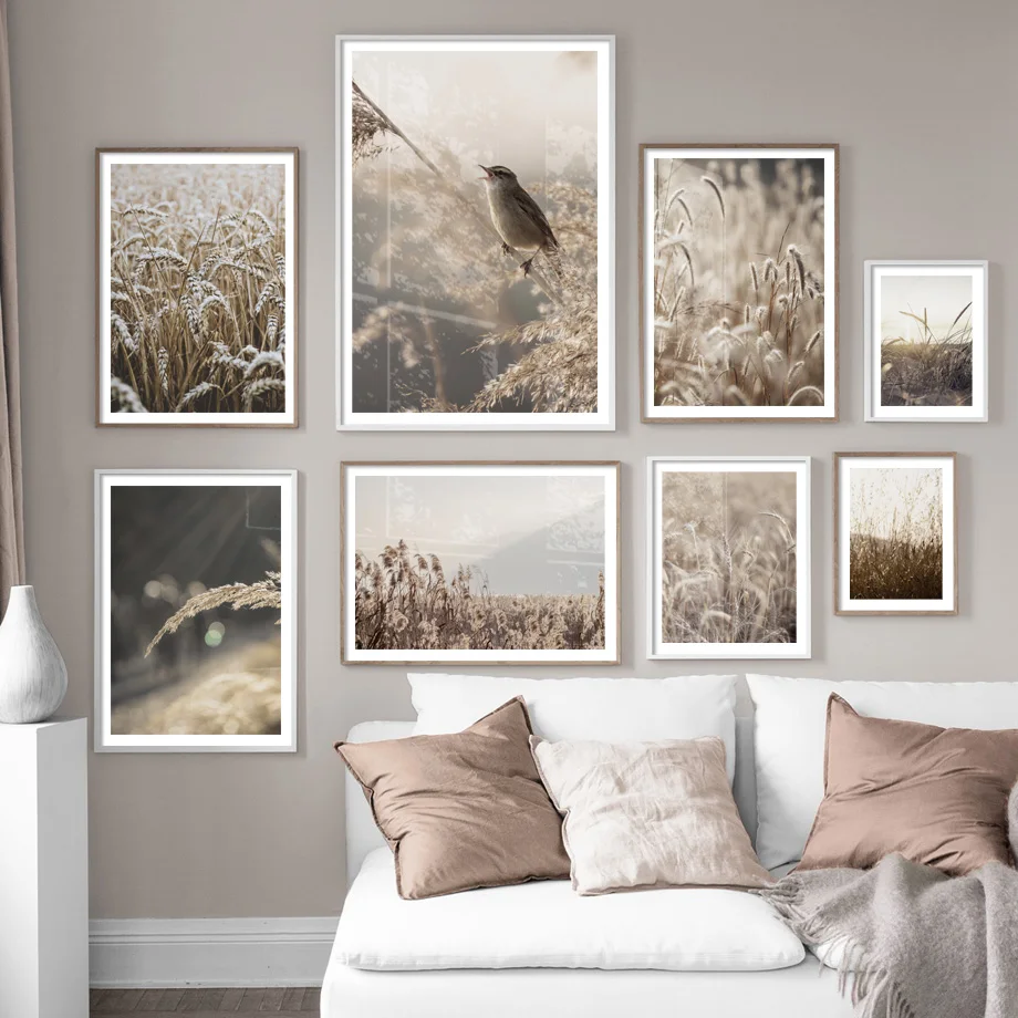 

Farm Plant Bird Leaves Wheat Landscape Wall Art Canvas Painting Nordic Posters And Prints Wall Pictures For Living Room Decor