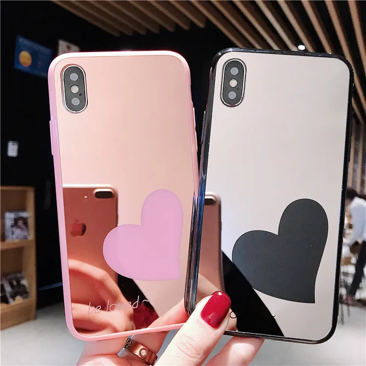 Роскошный ударопрочный зеркальный чехол для iPhone 11 Pro Max X 8 7 6 6s Plus XS MAX XR задняя