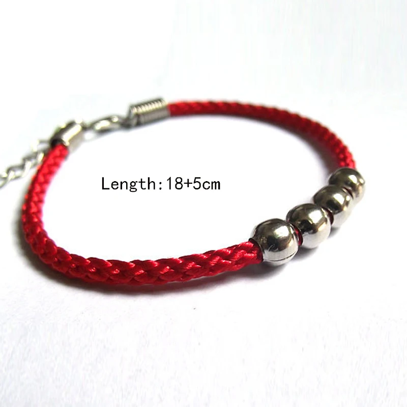 Lucky Red Black Thread Amulet String серебряный цвет шарм удлиненная цепочка браслеты для женщин