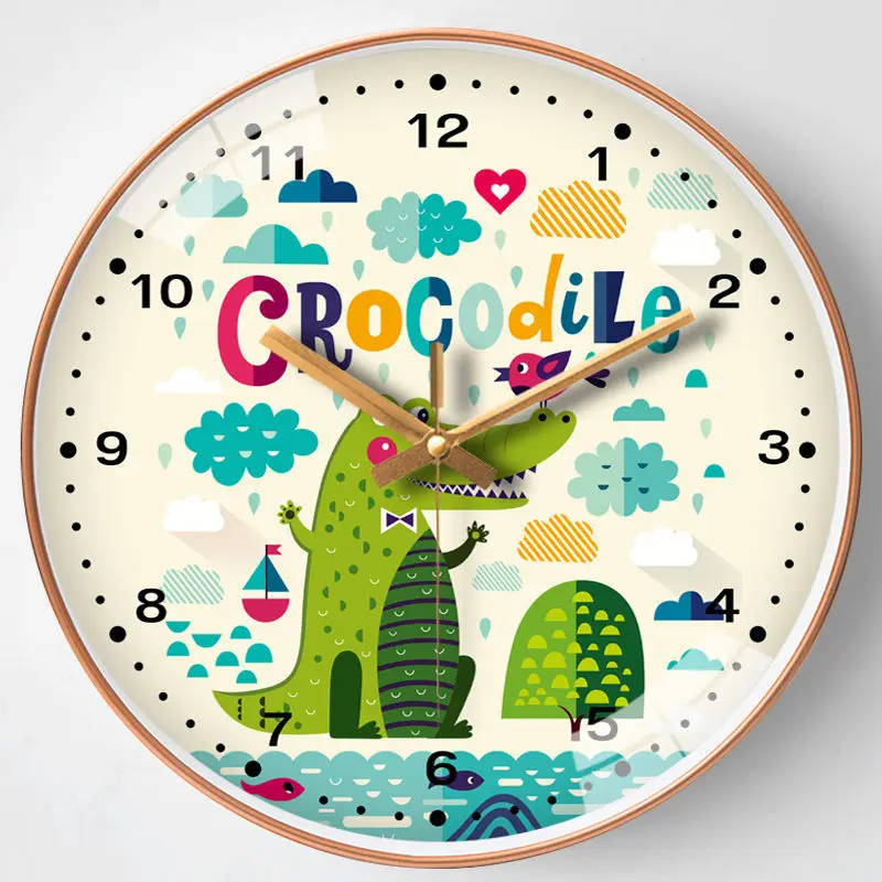 

1 Pcs 8/10/12/ inch Cartoon Animal Wall Clock Kids Silent Movement Wall Clock Children Room Bedroom Home Decor Modern Design
