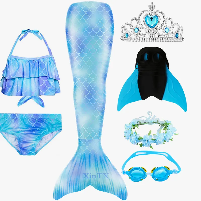 Модный Купальник русалки С флиппером Моноласты бикини купальный костюм платье