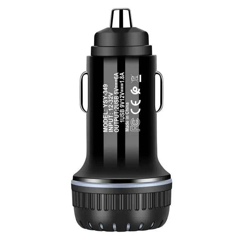 Автомобильное зарядное устройство Mini QC3.0 быстрое с двумя светодиодами USB 3 1 а для