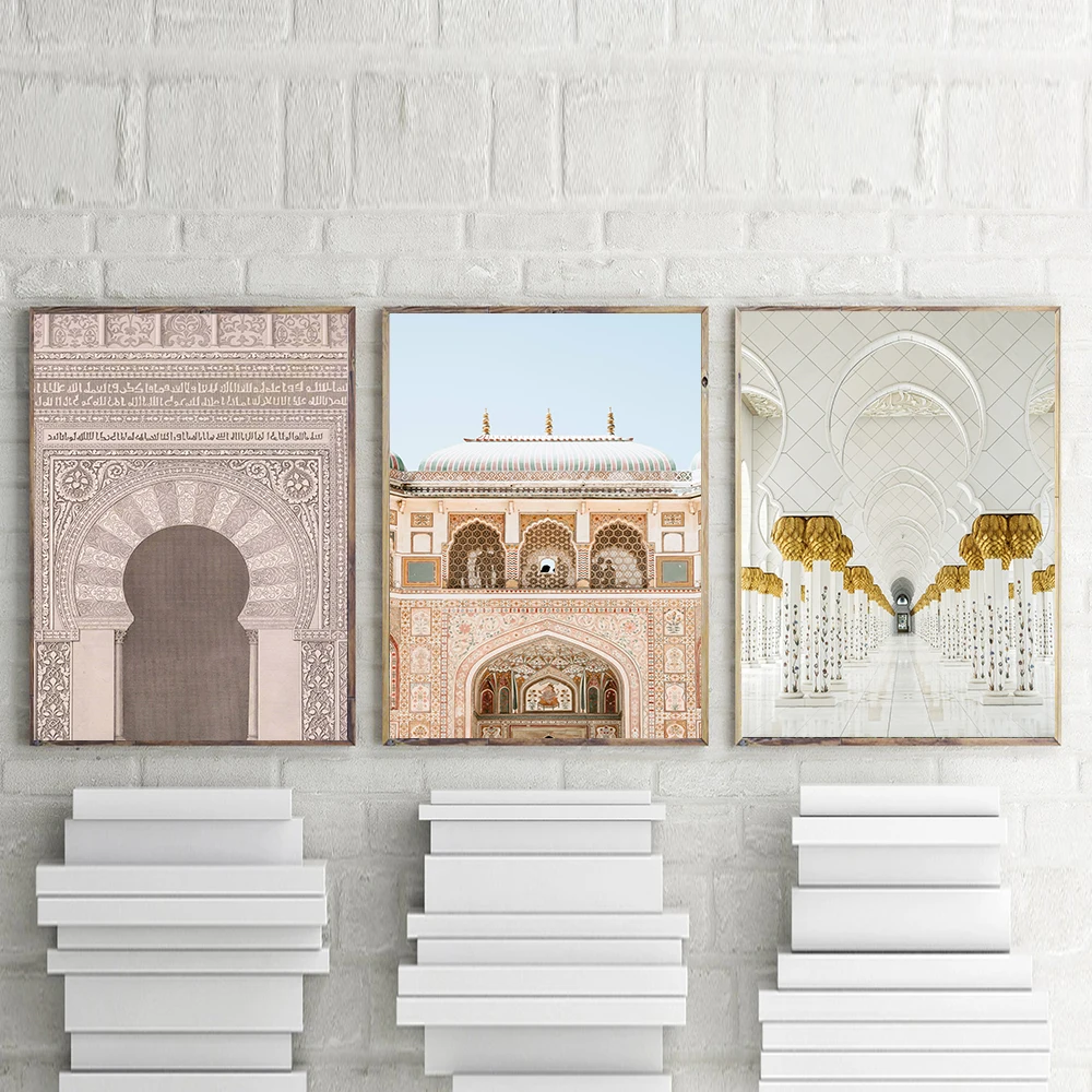 Прочный ВИНТАЖНЫЙ ПЛАКАТ, скандинавский исламский настенный художественный модный принт на холсте, рисунок, марокканские двери, картины для украшения гостиной