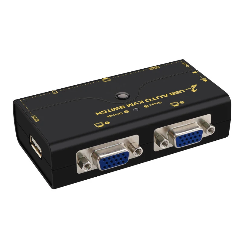 KVM переключатель 2 порта VGA USB клавиатура мышь коробка с шт кабель Поддержка