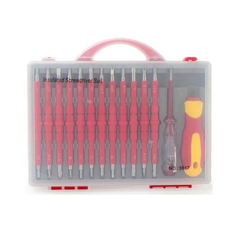 

26 in 1 Insulated Screwdriver Set Precision Removable Magnetic Bits Torx Hex Slotted Phillips Household Repair Hand Tool