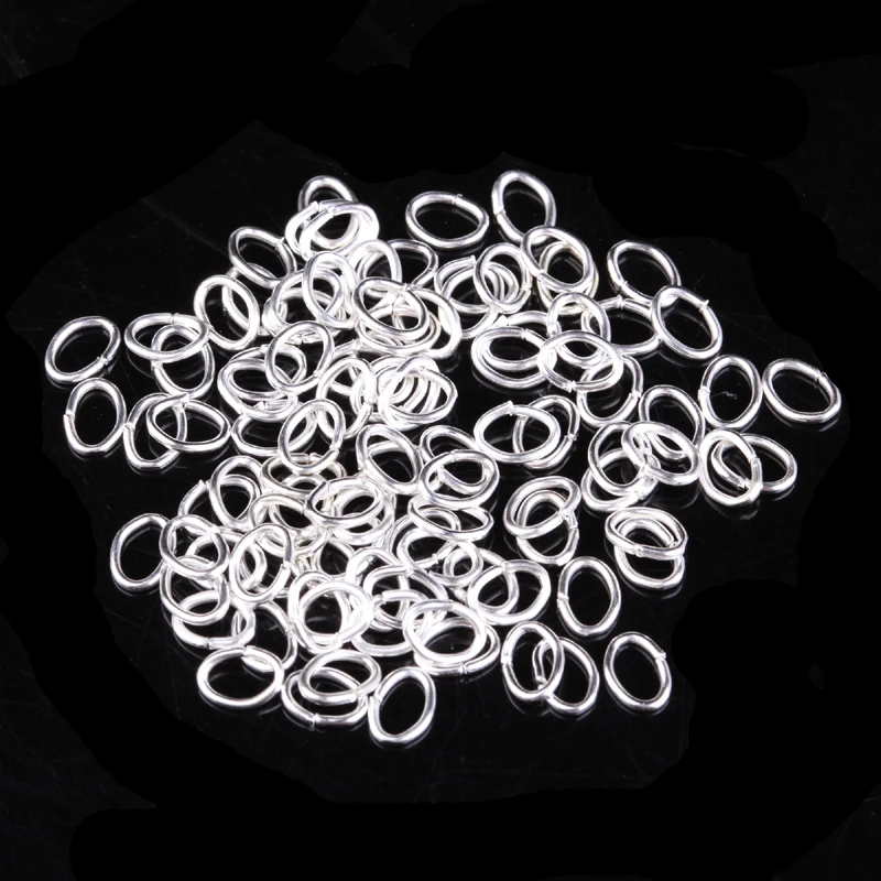 

500 pcs/lot 6x4mm Oval Silver Plated Metal Jumping Rings For Jewelry Making