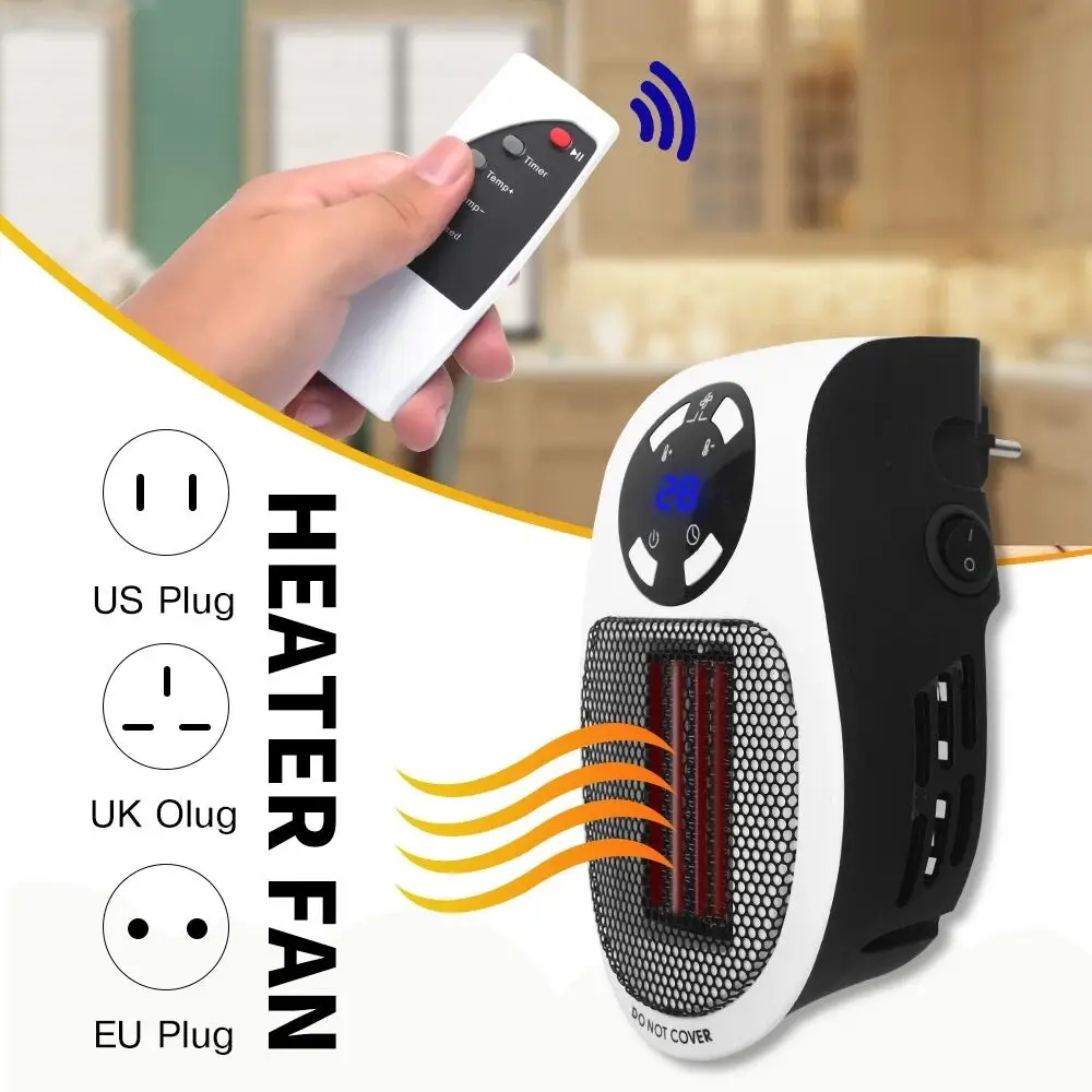 

500W Portable Electric Mini Fan Heater Desktop Household Wall Handy Heating Stove Radiator Warmer Machine for Winter