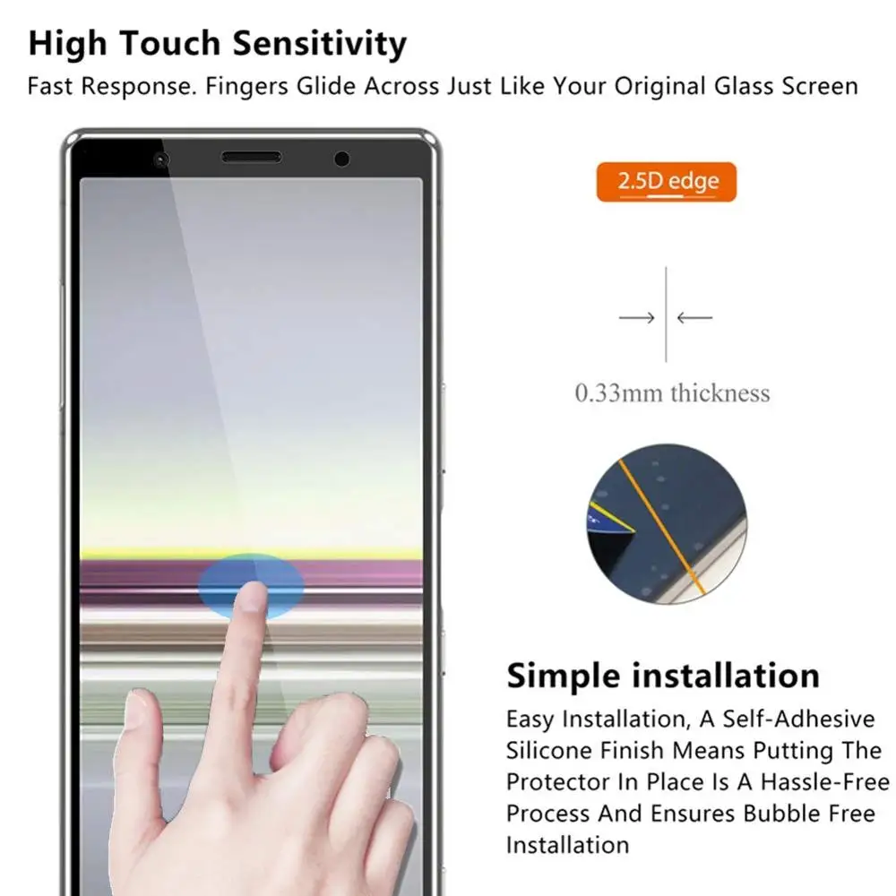 3 шт полное закаленное стекло для sony Xperia 5 6 1 "протектор экрана 3D изогнутый 9H