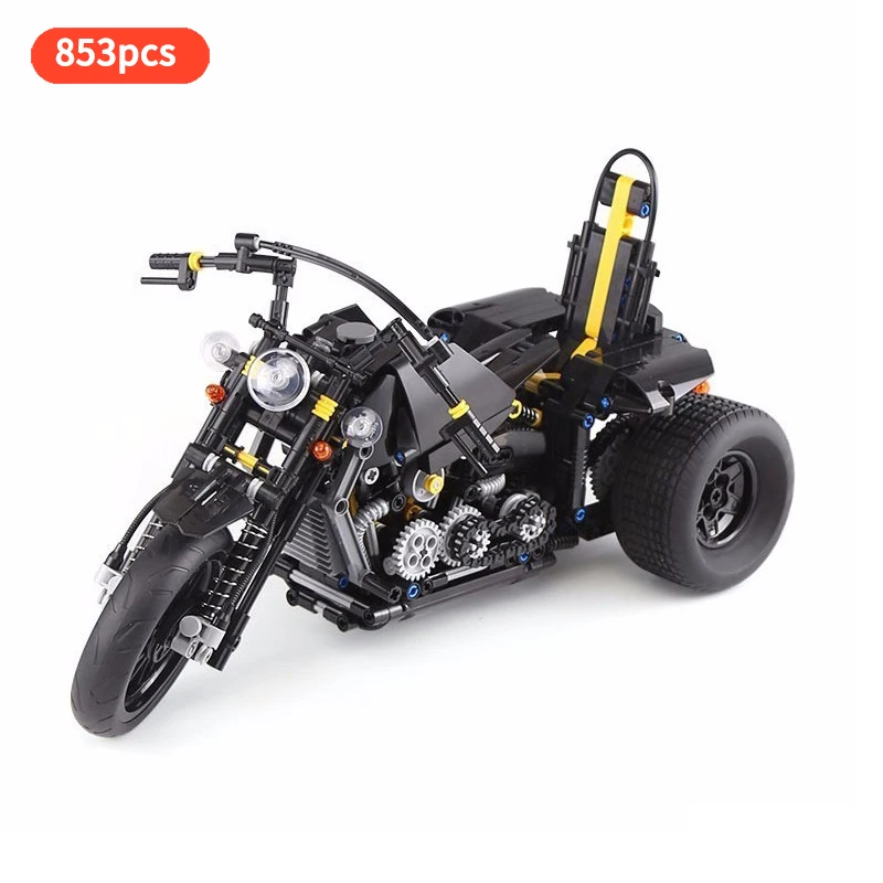 Креативный тяжелый мотоцикл набор реборн Techinque 853 шт. высокотехнологичные серии