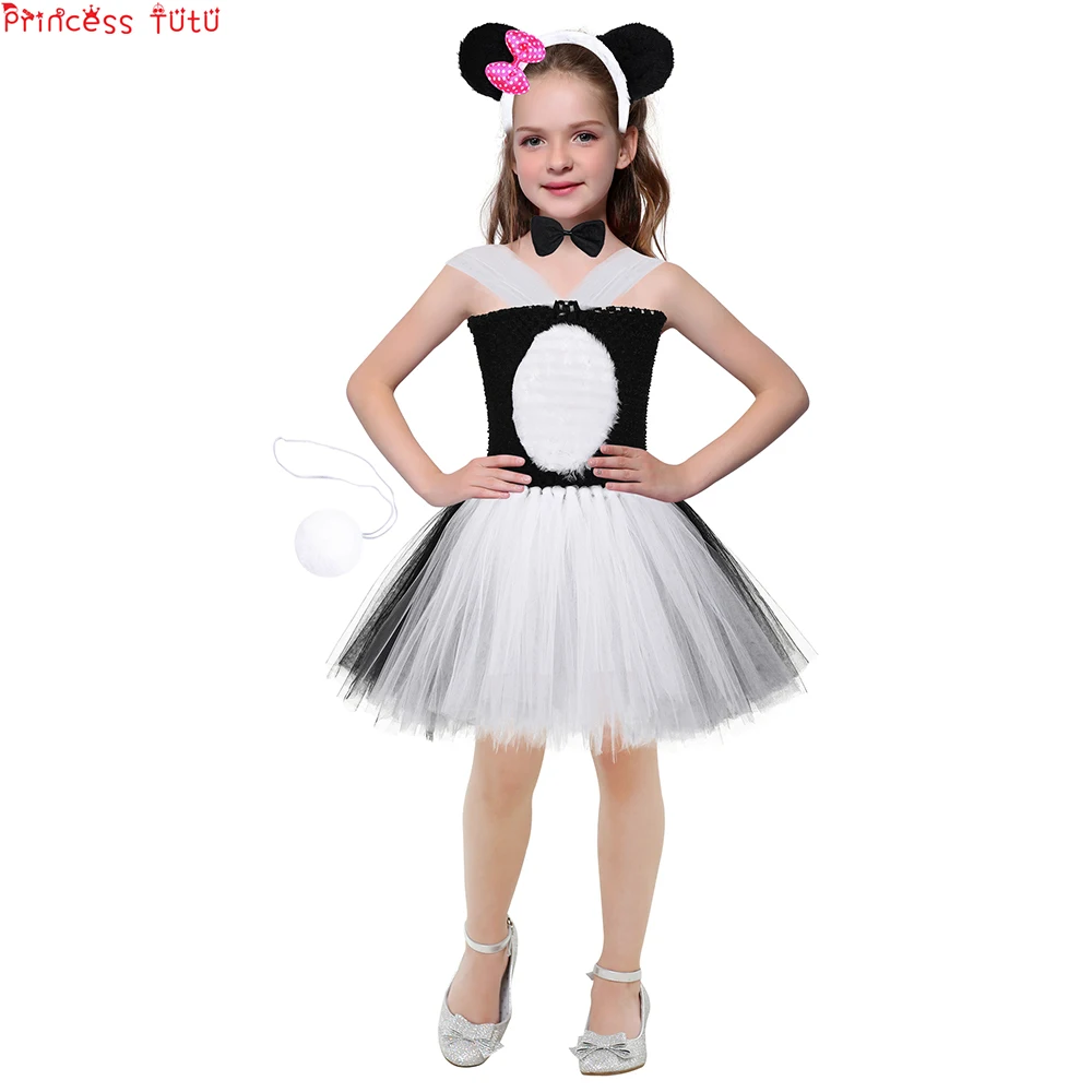 Черные и белые китайская Очаровательная панда карнавальный костюм героев