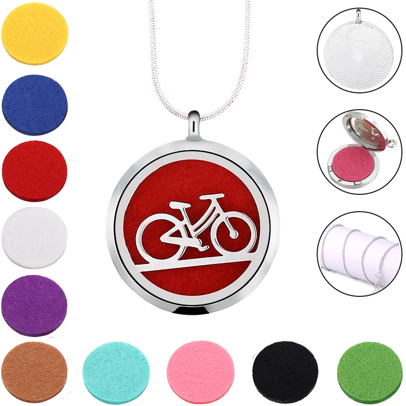 Велосипедный медальон серебряного цвета из нержавеющей стали 316L ожерелье с