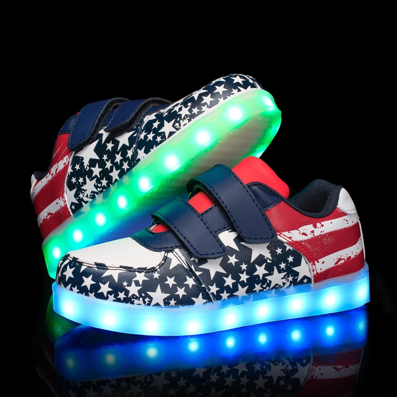 

2018 New USB charging Pink glowing summer student shoes boy fluorescence step lights LED luminous sport sandals of the girls