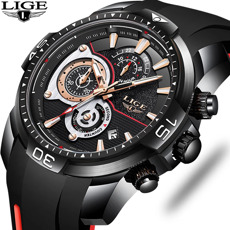 2019 мужские часы LIGE брендовые Роскошные спортивные водонепроницаемые с