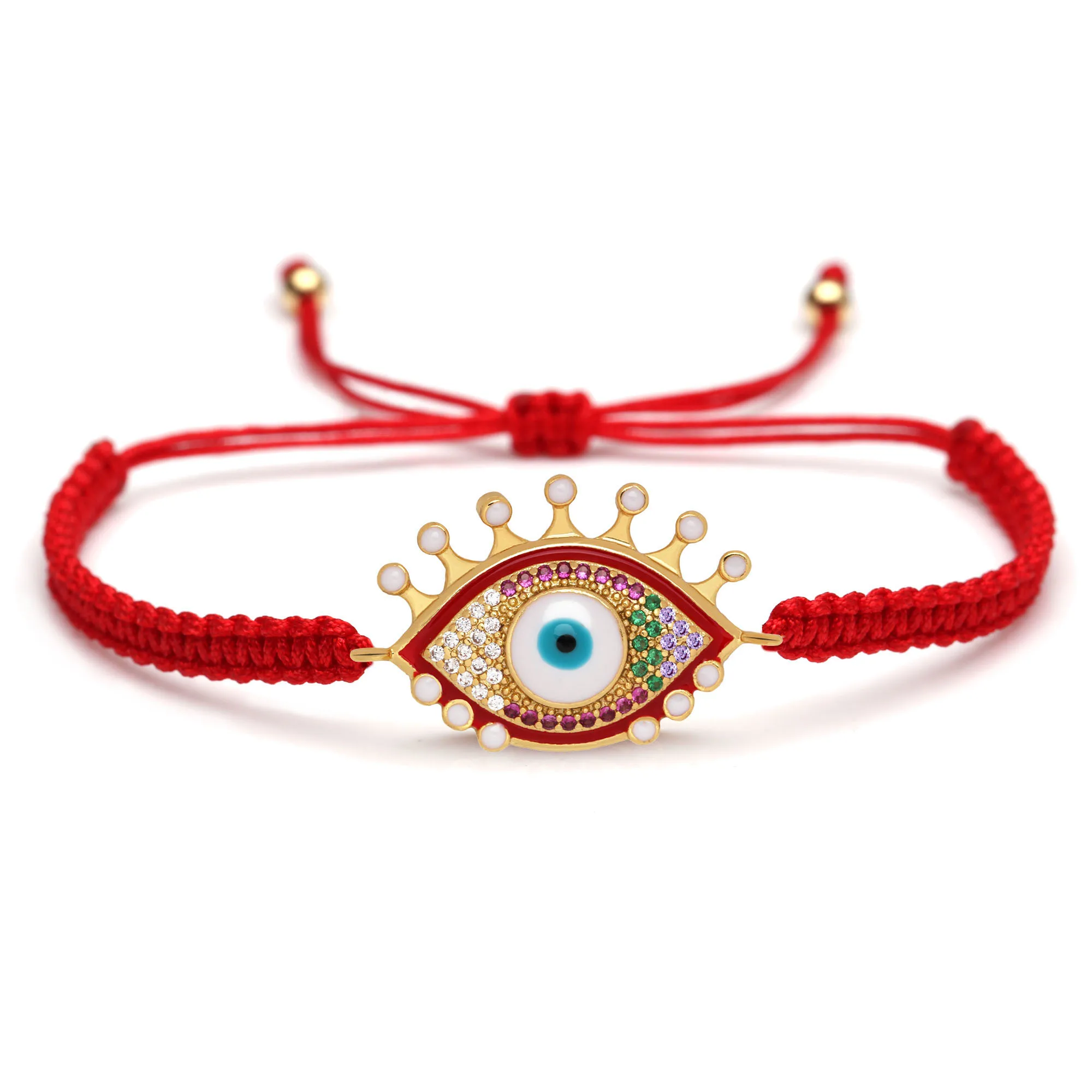 Сверкающий белый фиолетовый зеленый кубический цирконий браслет с подвеской в