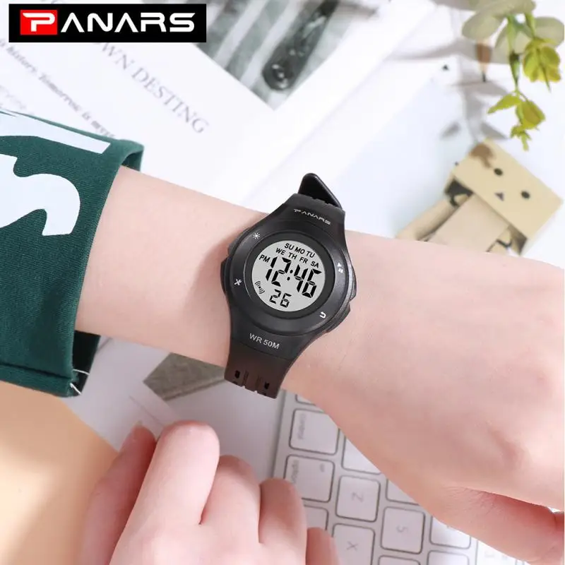 Женские электронные спортивные часы повседневные водонепроницаемые цифровые