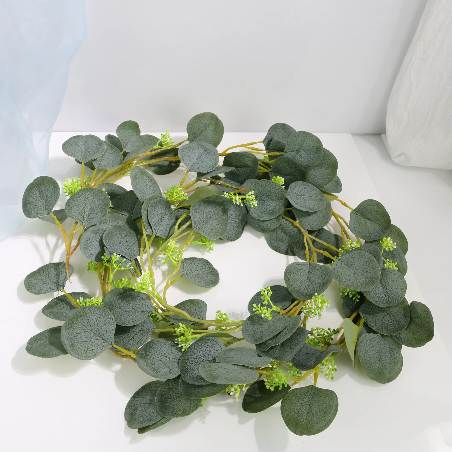 

200CM Artificial Eucalyptus Fake Plant Green Vines Vertical Garden Wedding Decoration Rattan Plants Ivy Wreath Wall Decor