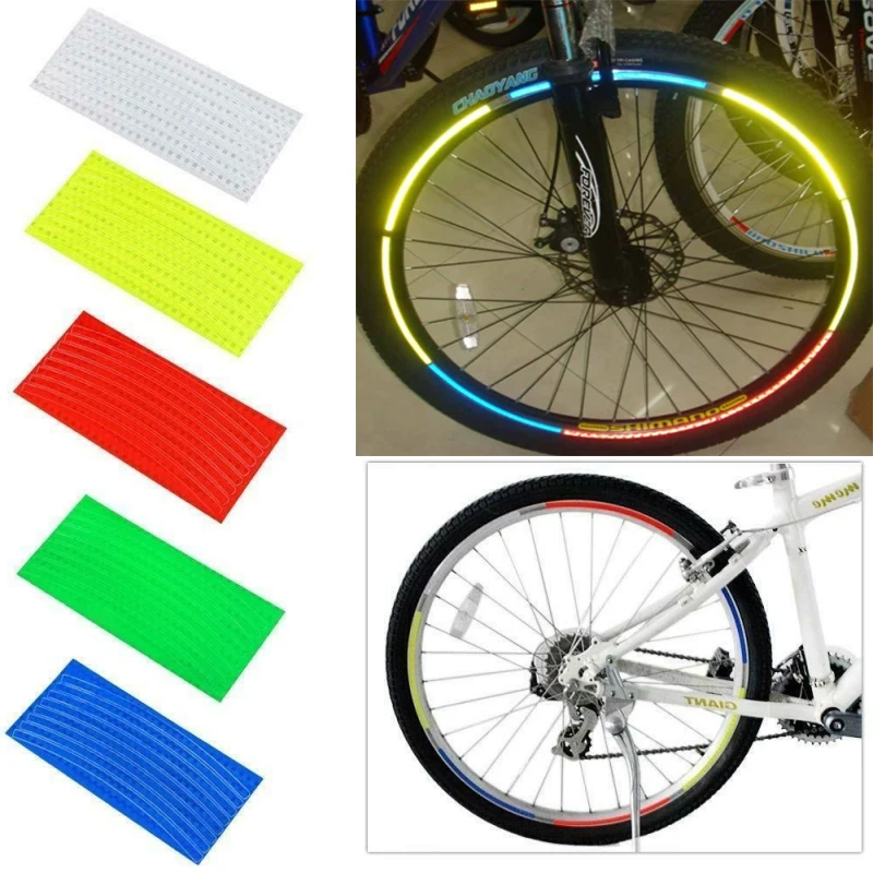 

Bicycle Reflective Stickers Wheel Decals Reflective Tape Safety Warning Strips Kids Balance Bike Stickers Bicycle Accessories