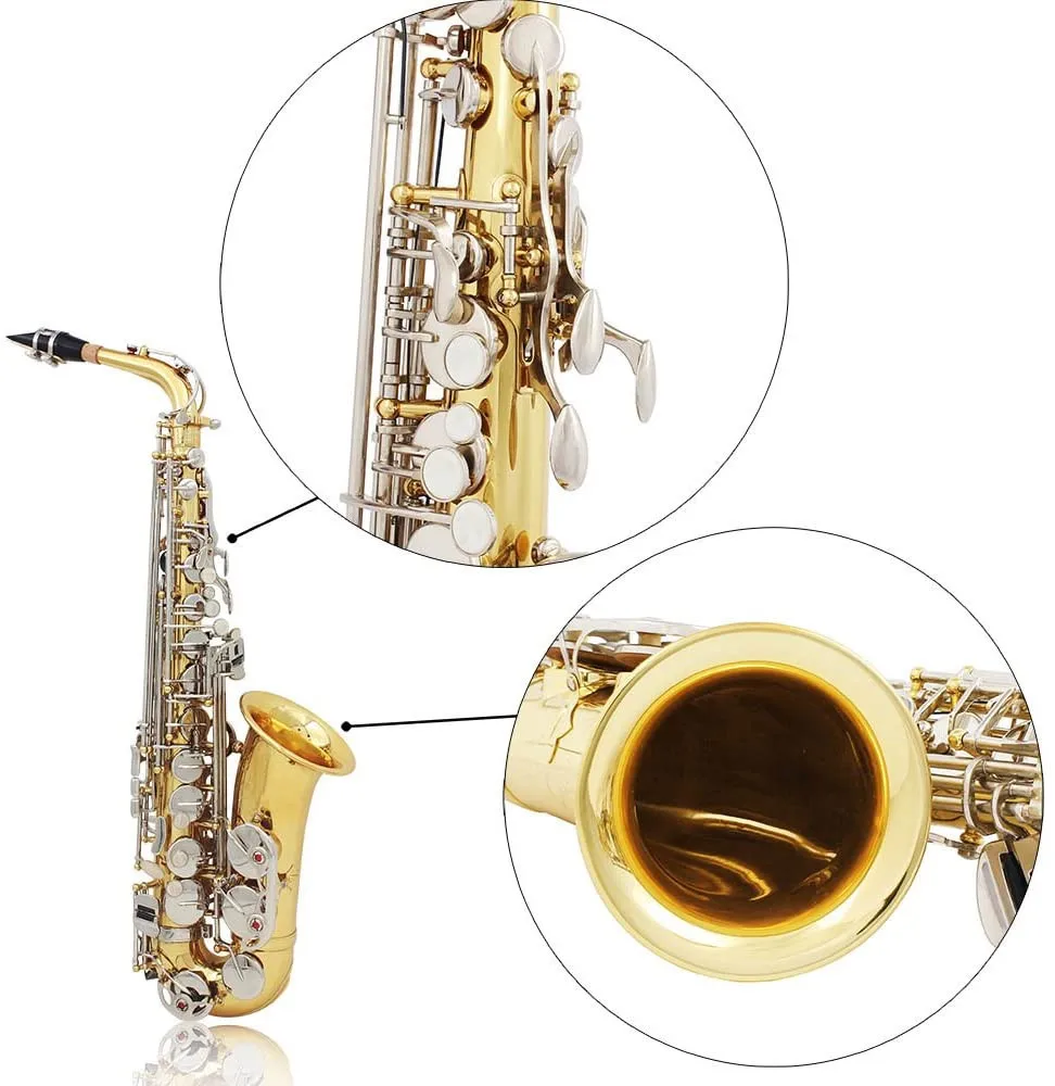 Высококачественный латунный альт-саксофон Eb E-Flat Sax с глянцевой гравировкой